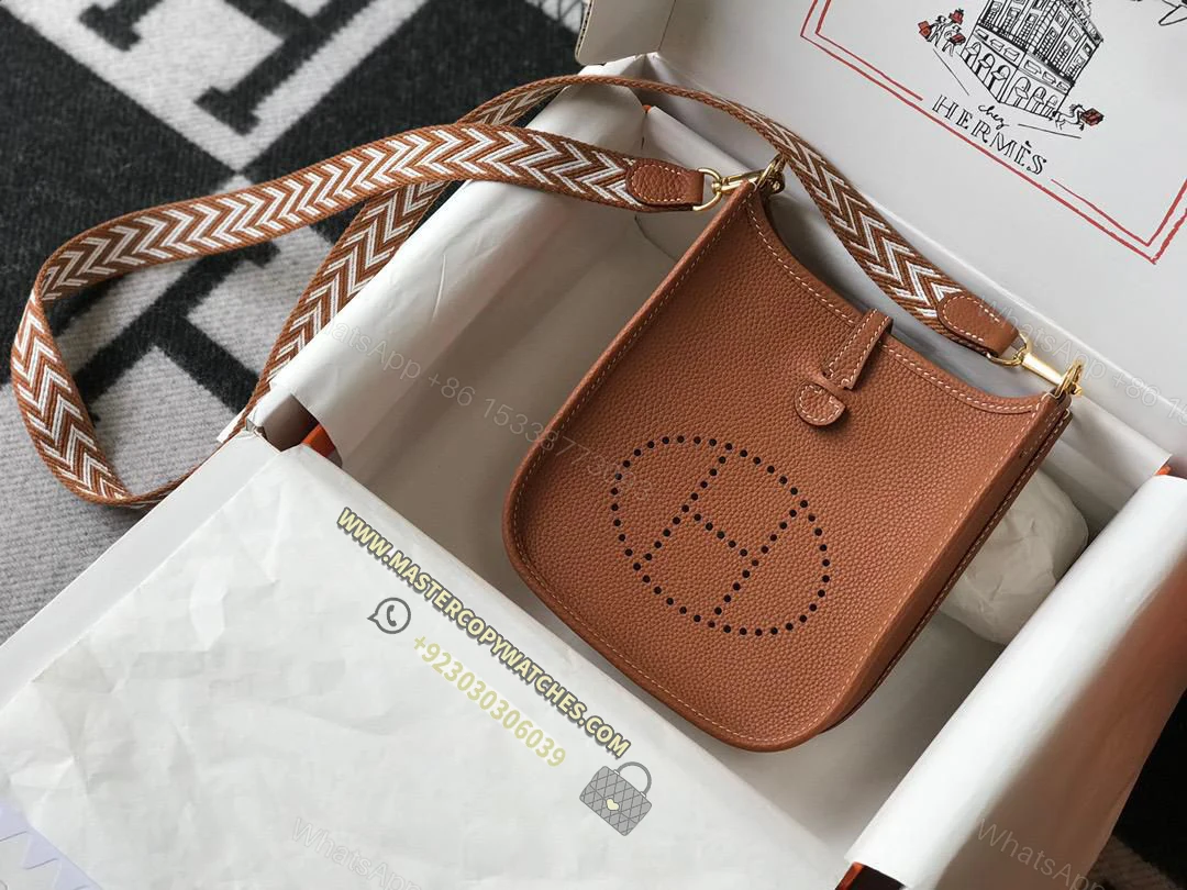 Hermes Evelyne III Mini Bag in Gold Brown — view 1