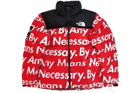 Supreme The North Face By Any Means Nuptse Jacket Red — view 1