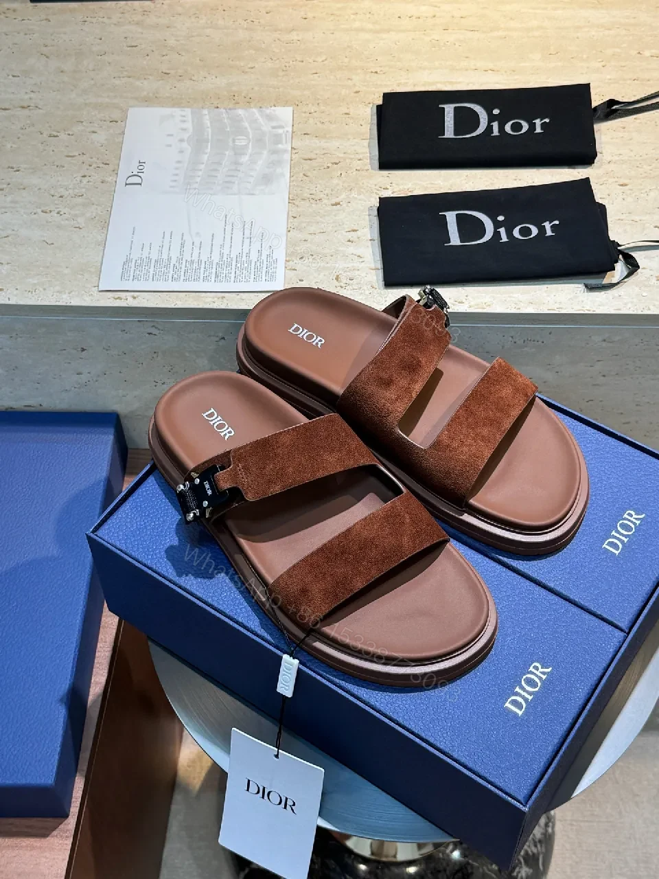 Brown Suede Sandals with Wide Straps, All-Day Comfort — view 1
