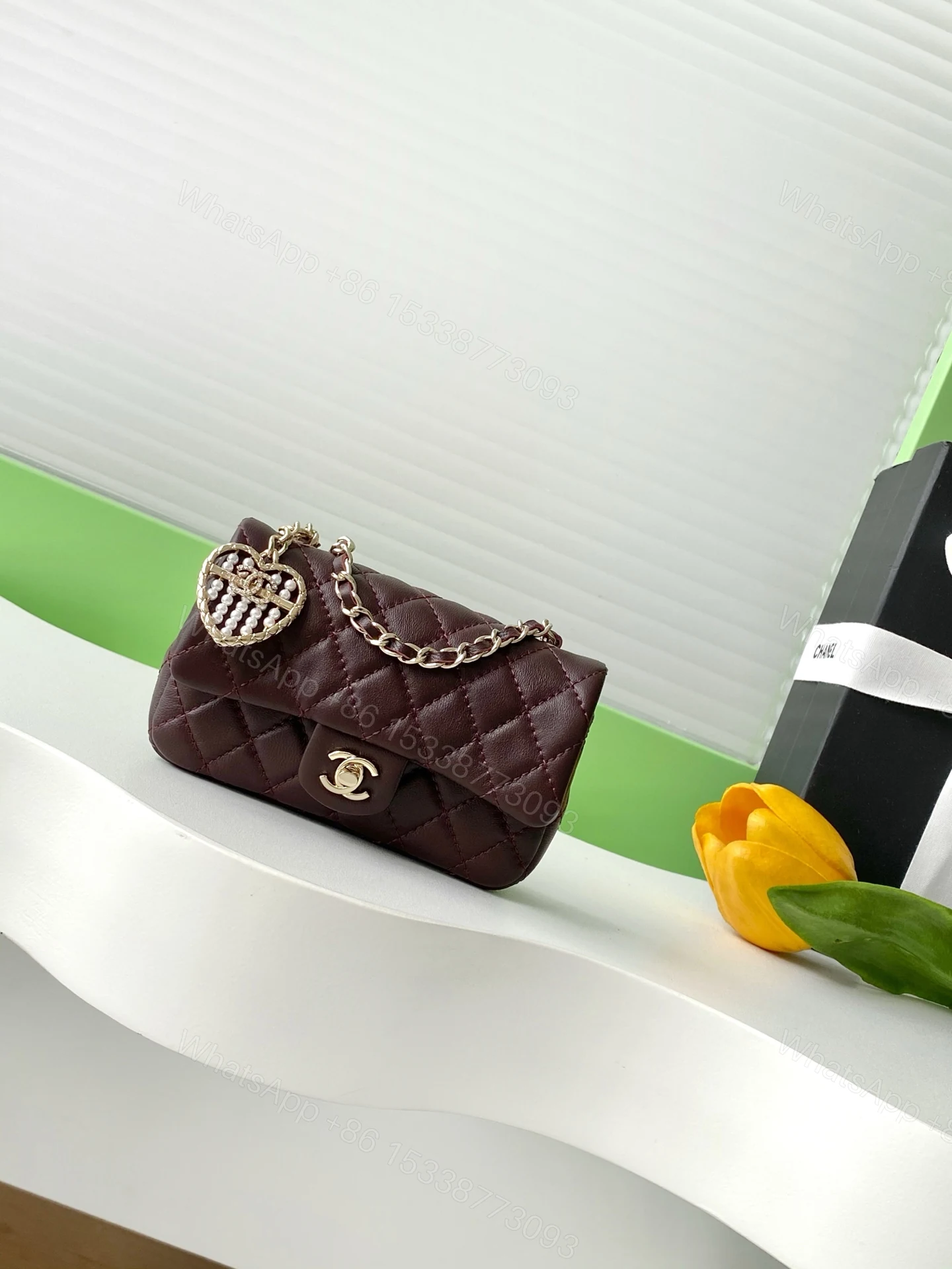 CHANEL 高仿 Classic Flap 經典口蓋包 酒紅小香風鏈條款 — view 1