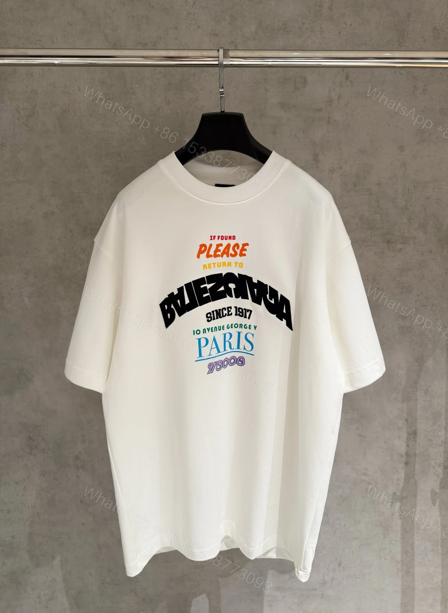 Balenciaga高仿男士短袖T恤字母拼圖印花巴黎主題設計 — view 1