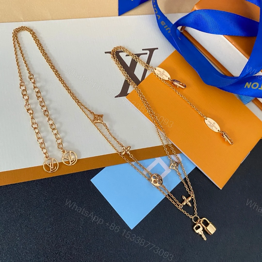LV 一比一鑰匙鎖吊墜項鍊 雙層設計點綴品牌圖騰元素 — view 1