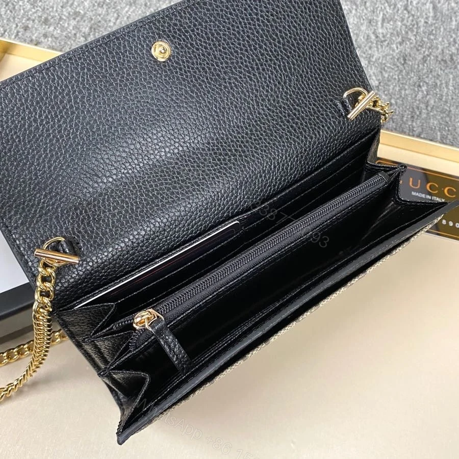 View 6 of Gucci GG Marmont Bicolor Wallet On Chain Beige And Ebony 19Cm 546585 17WAG 1283