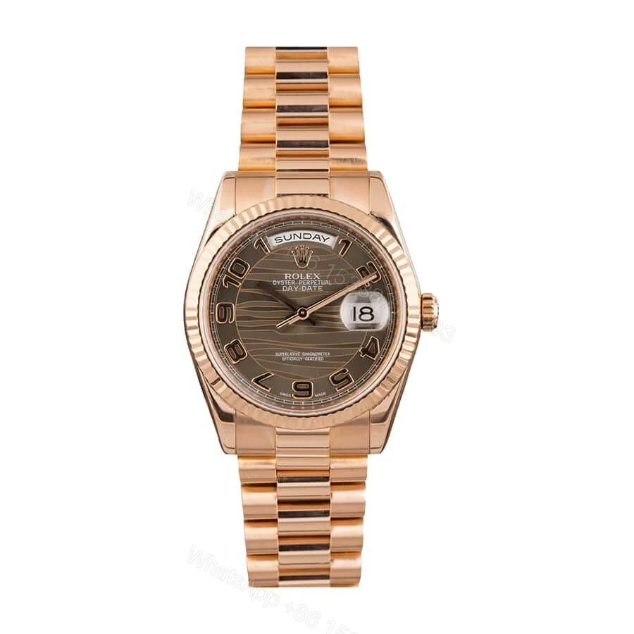 Rolex Day-Date II 218235-0035 Super Clone : 41mm Everose Gold Wave Dial — view 1