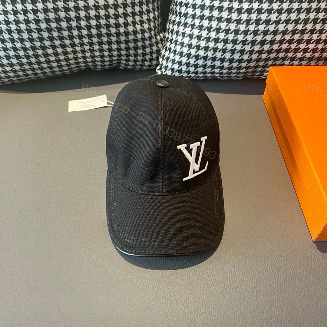 LV 一比一純黑棒球帽 經典白色立體刺繡標誌 — view 1