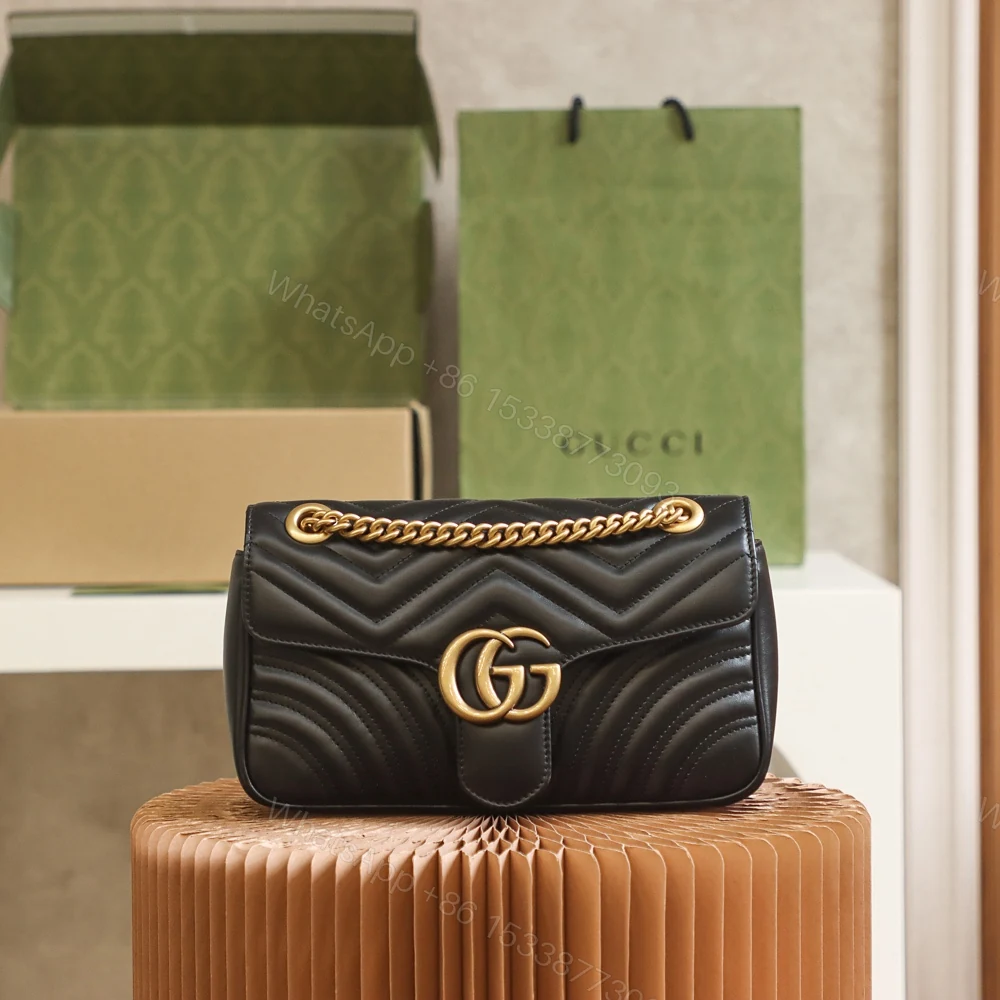 GUCCI A貨黑色GG女用肩背包實用耐看風格百搭鏈條設計 — view 1