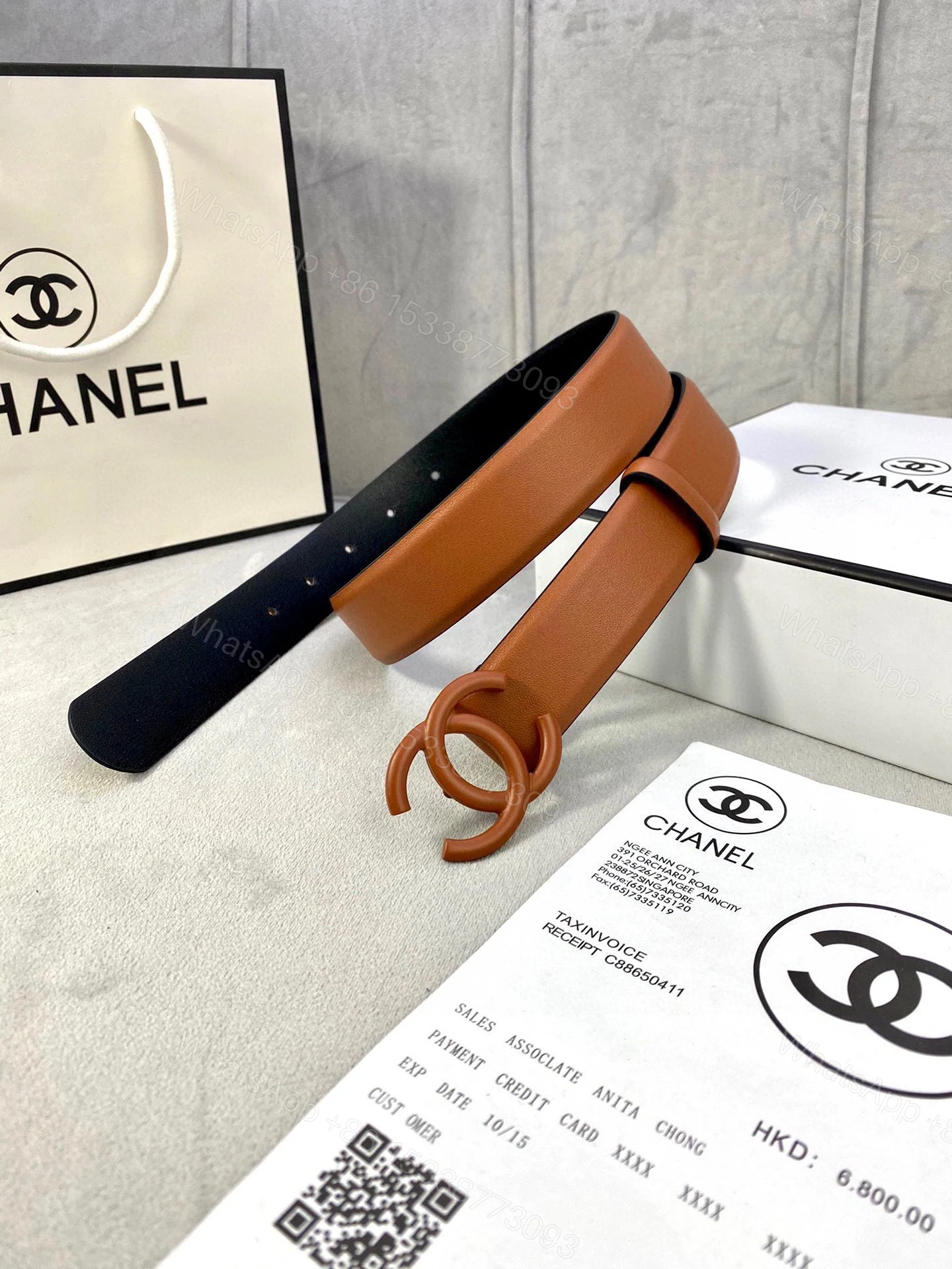Chanel A貨 棕色雙C扣皮帶 女士時尚百搭腰帶 — view 1