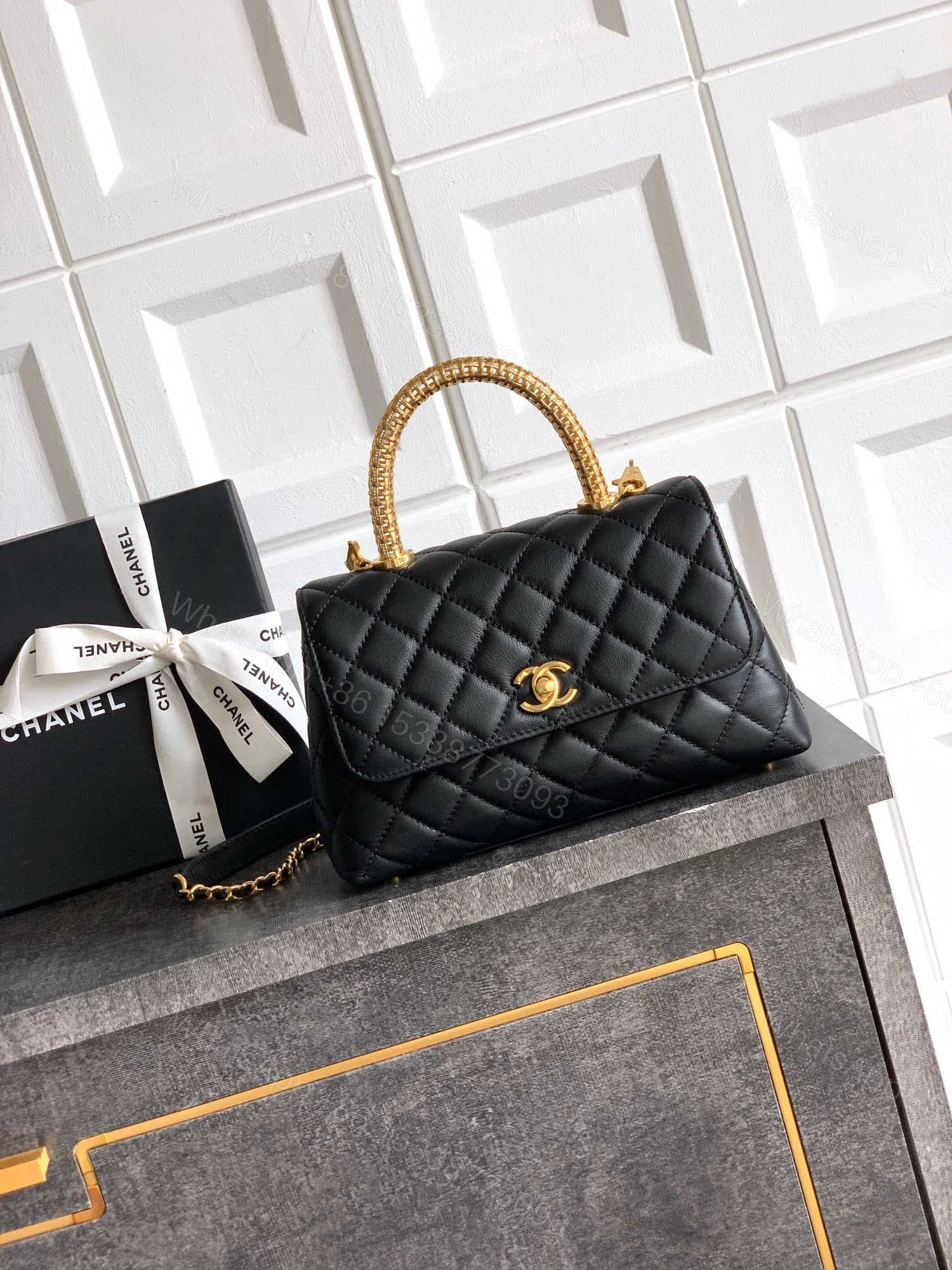 Chanel 高仿 女款 Coco Handle 大號菱格手提包 黑色 大容量高級款 — view 1