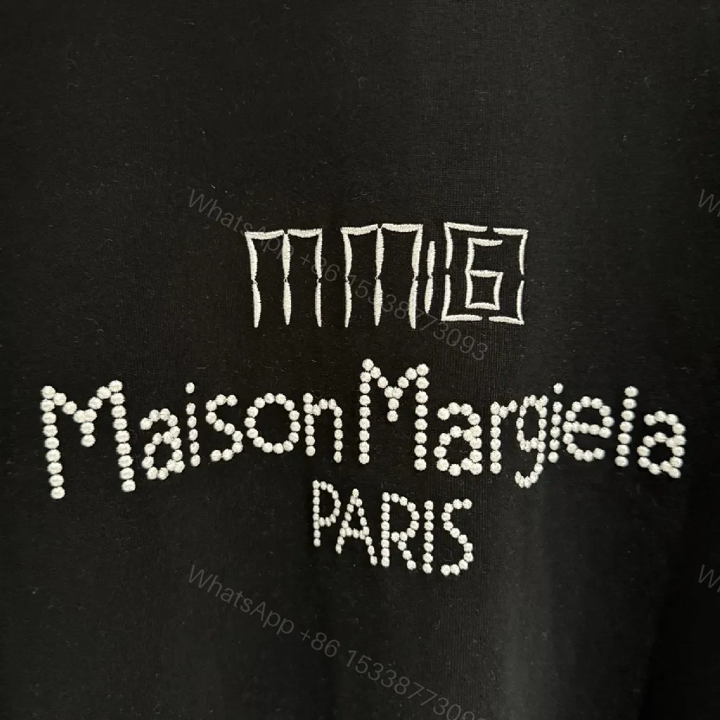 View 9 of Relaxed Black Sweatshirt with White Embroidery