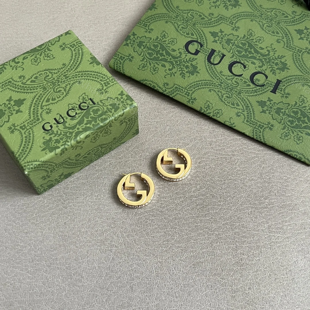 Gucci高仿經典圓環耳環金色設計男女皆可百搭實戴款 — view 1
