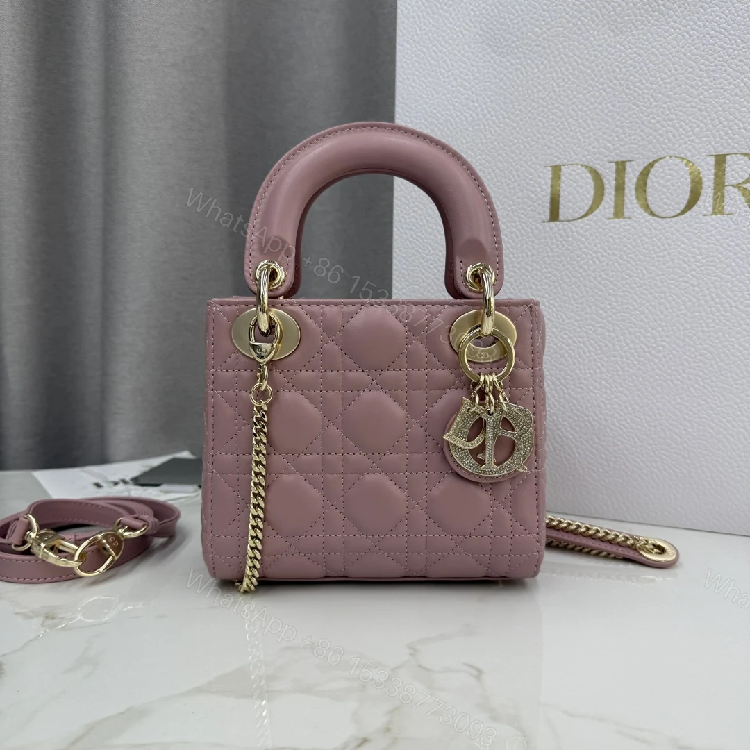 Dior一比一仿戴妃包 玫瑰粉迷你款 女生甜美色人氣推介 — view 1