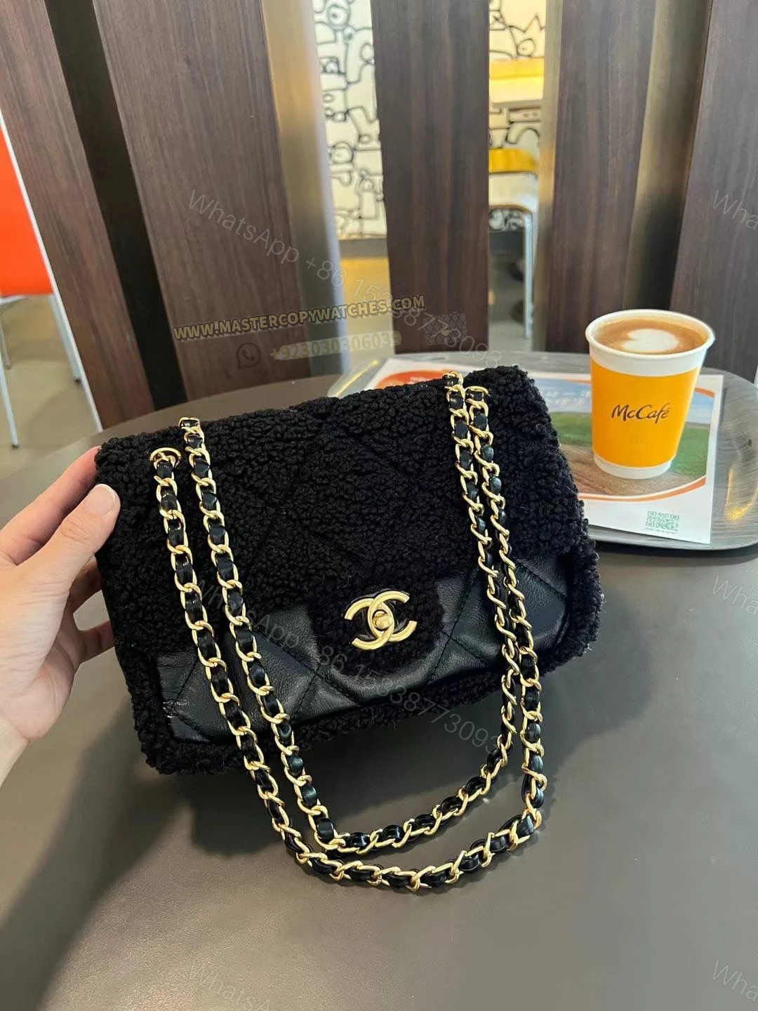Chanel Mini Flap Sling in Black — view 1