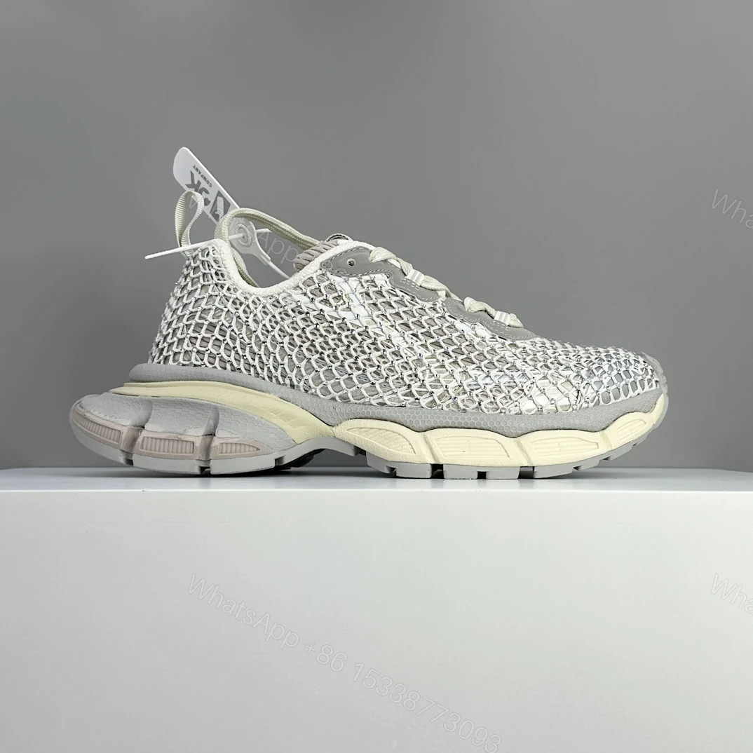 Balenciaga 高仿網眼跑鞋 男款白灰輕量透氣型 銳利感設計 — view 1