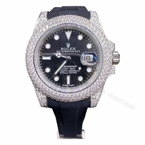 Rolex Submariner 116336 Super Clone : White Gold Diamond Bezel Black Dial — view 1