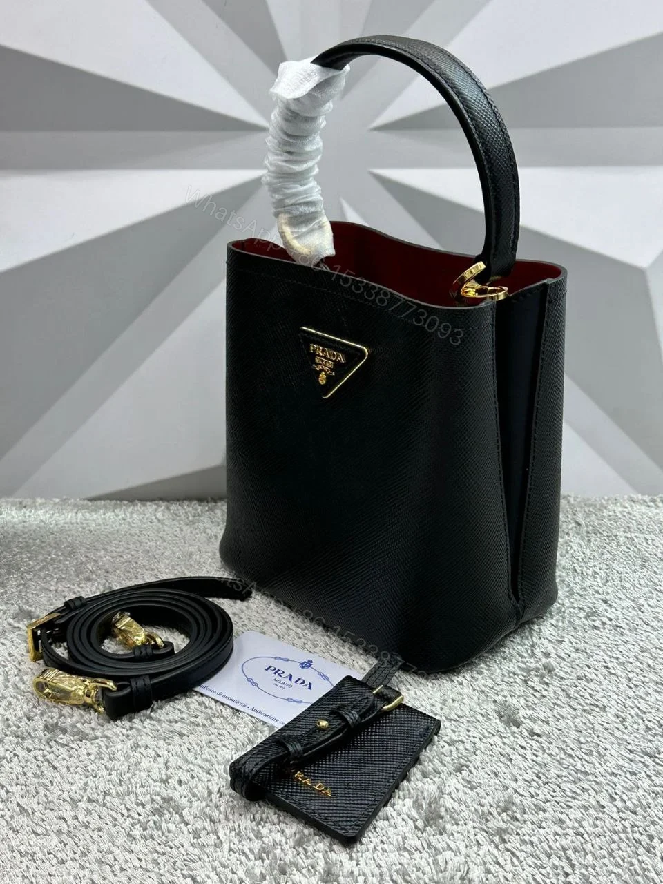Prada Saffiano Leather Handle Bag — view 1