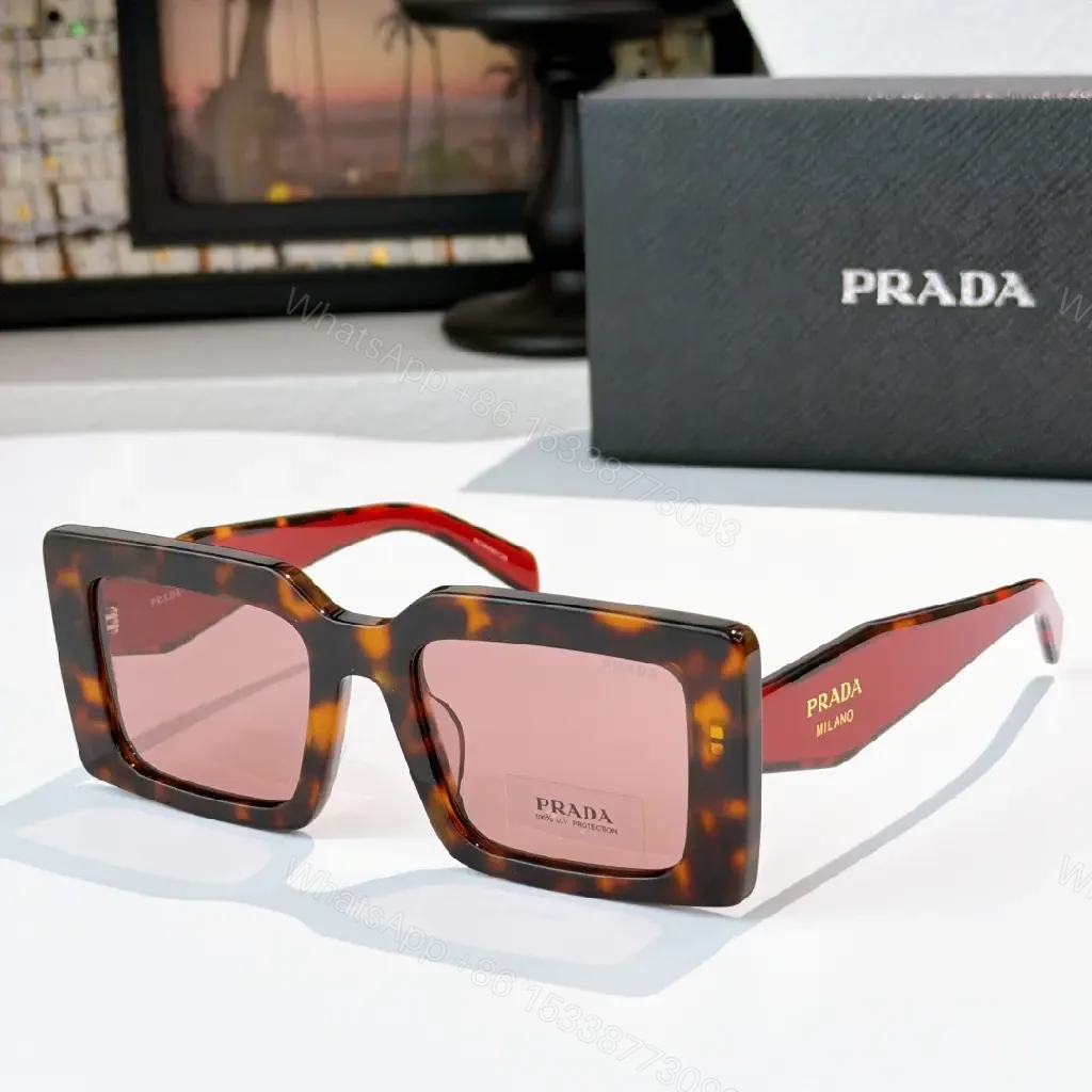 View 7 of Tortoise-Pattern Sunglasses: Large RECT Frame, Prada MILANO Style
