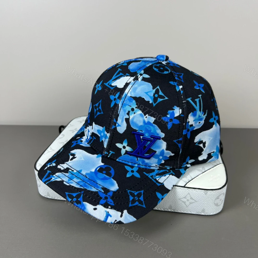 LV高仿藍色水彩Monogram棒球帽潮流精品帽 — view 1