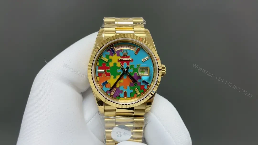 Rolex Day-Date Emoji Puzzle Yellow Gold Edition 36mm 36MM 128238-0106 — view 1