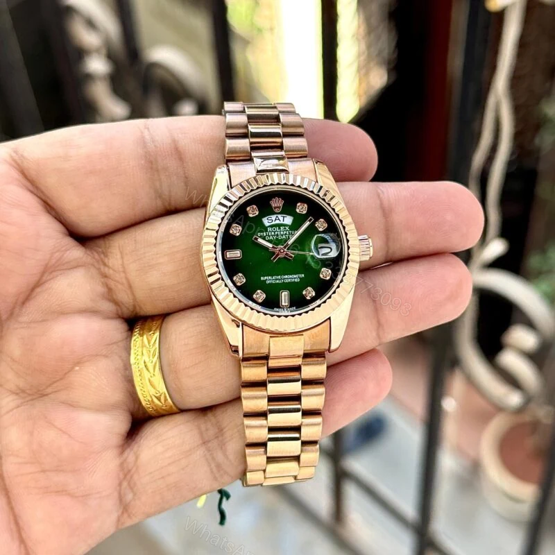 Rolex Day Date Green 36MM Quartz Watch — view 1