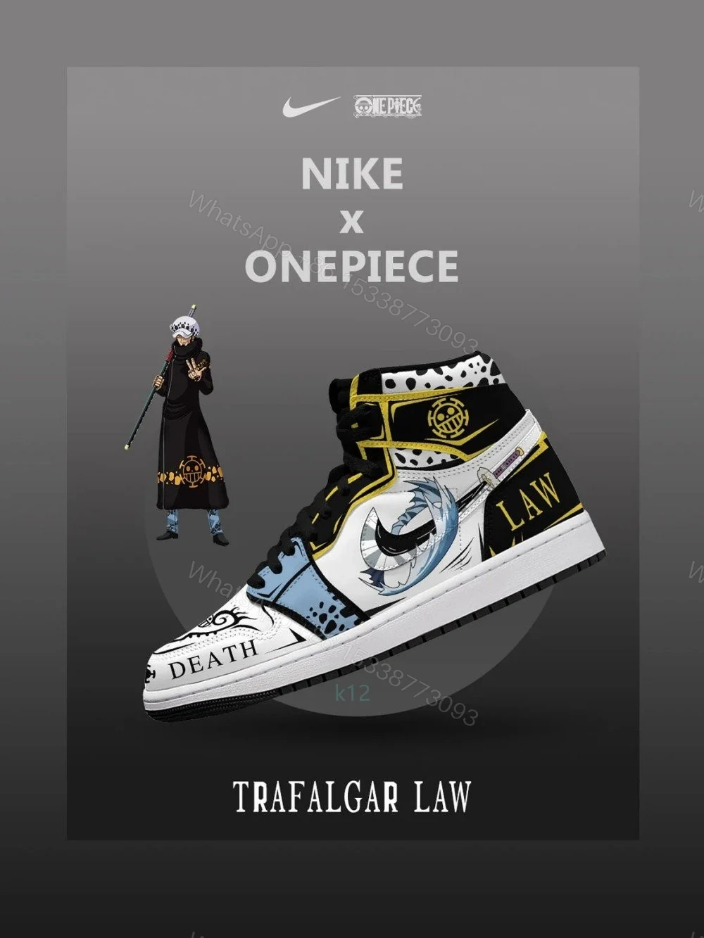 Trafalgar D. Water Law V.4 Custom High-Top Jordan 1 — view 1