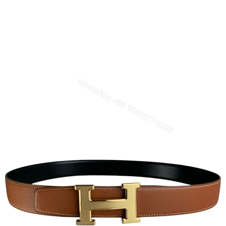 HERMES’S BELT TOGO SWIFT GOLD BUCKLE BROWN 38MM — view 1