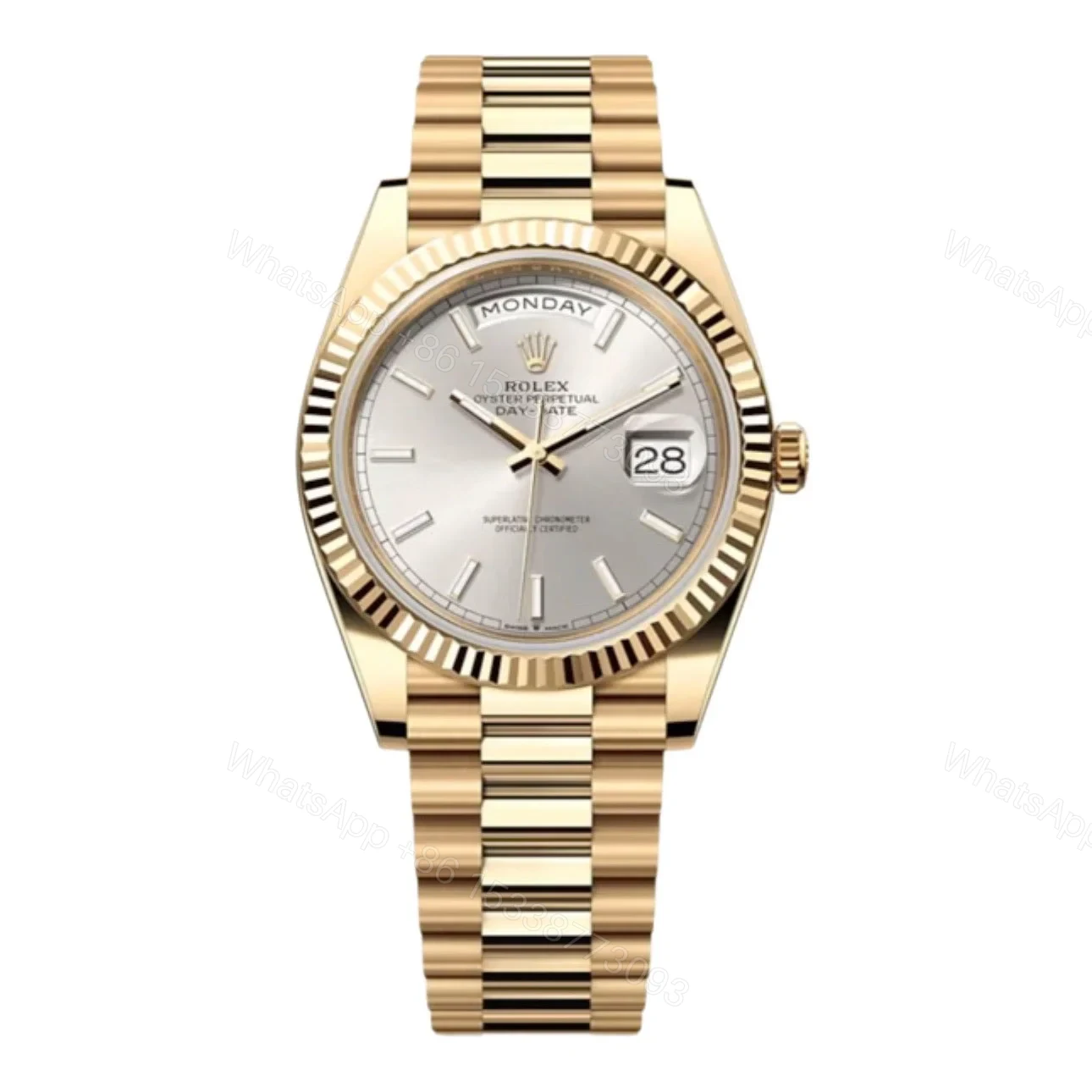 Superclone Rolex Day-Date Silver Dial 228238 40 mm — view 1