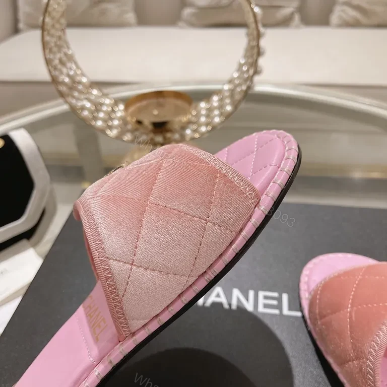 View 8 of Pink Quilted Slider Sandals - Luxe Resort Ready Slides