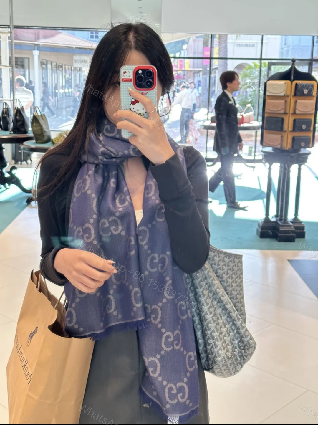 Gucci 一比一深紫雙G長款圍巾 女款知性氣場百搭秋冬款 — view 1