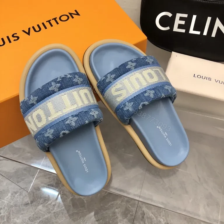 View 6 of Denim-Textured Slides: Luxe LV-Inspired Branding Slides