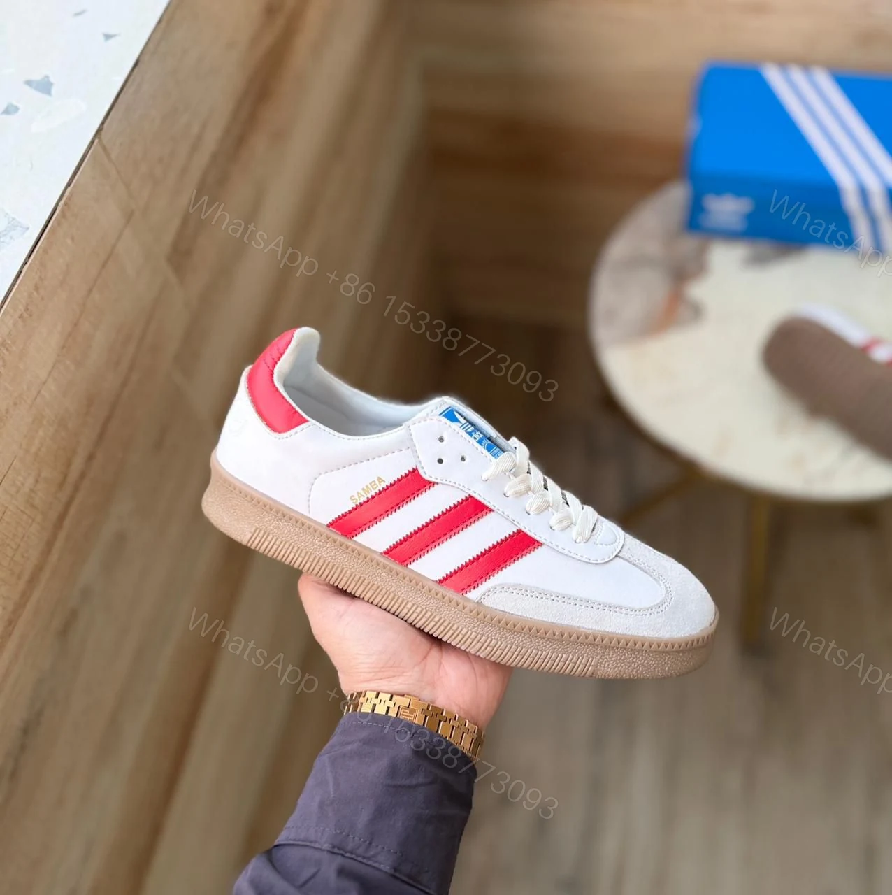 First Copy Adidas Originals Samba White Red XLG — view 1