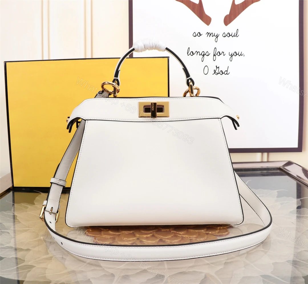 FENDI A貨 女款 Peekaboo 手提包 黑白拼接 經典設計 時尚百搭款 — view 1