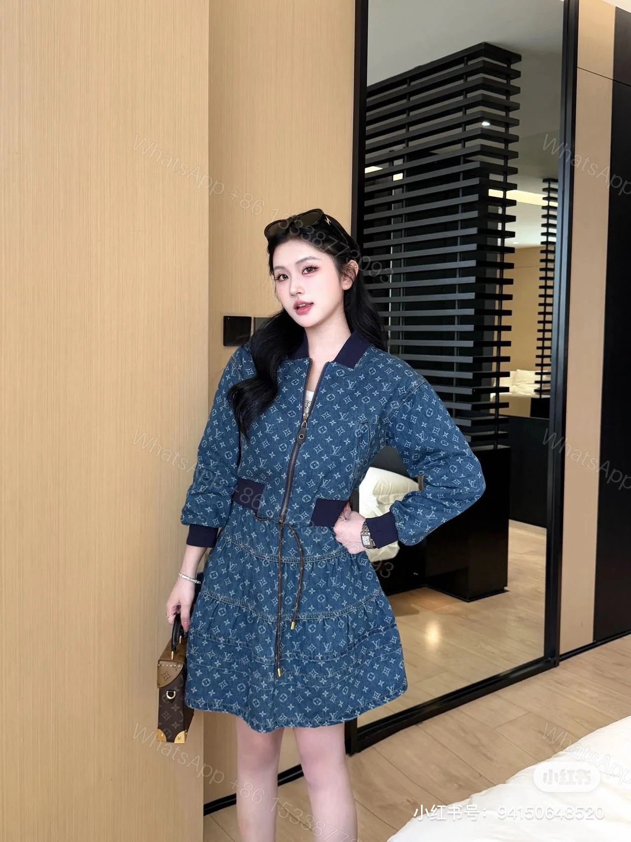 LV A貨女士牛仔連衣裙時尚收腰百搭款式2025新作 — view 1