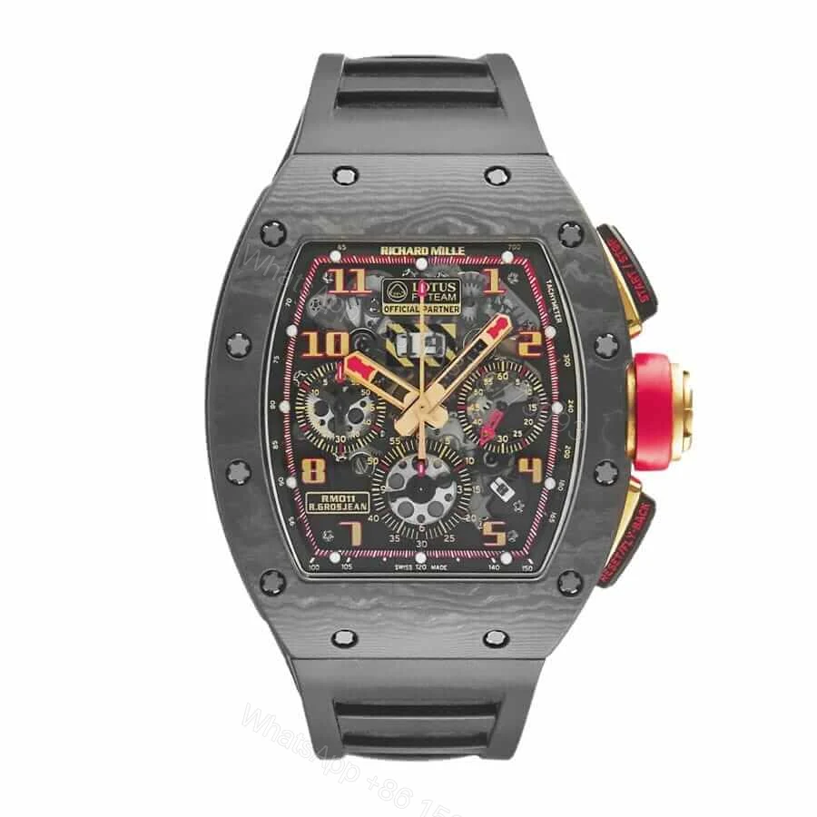 Richard Mille RM 011 Super Clone : Romain Grosjean Lotus F1 Rose Gold NTPT Carbon — view 1
