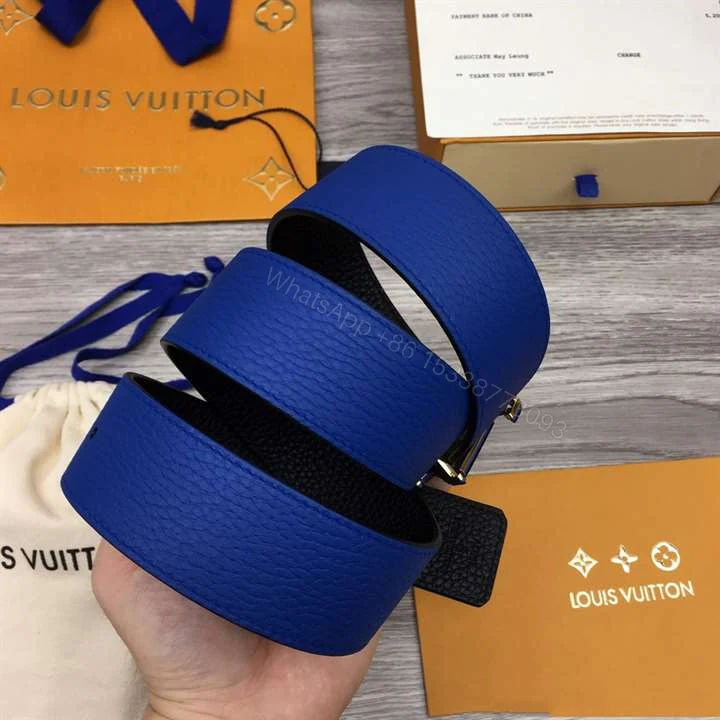 View 10 of LOUIS VUITTON OPTIC 40MM REVERSIBLE BELT BLUE/BLACK – B78