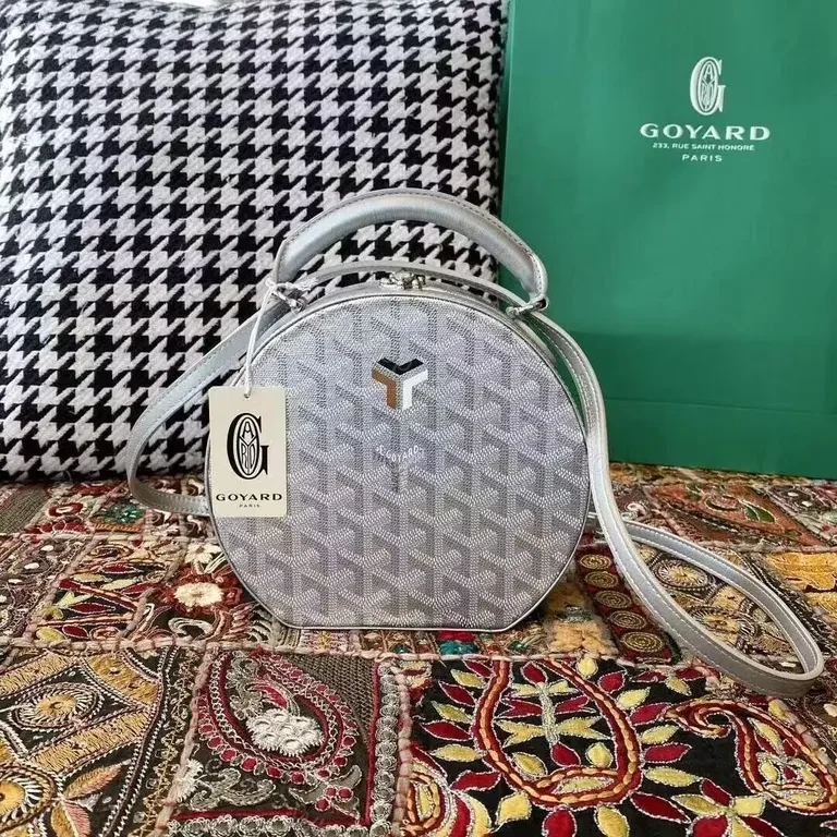 Round Metallic Crossbody Bag — Goyard-Inspired Luxe Silhouette — view 1