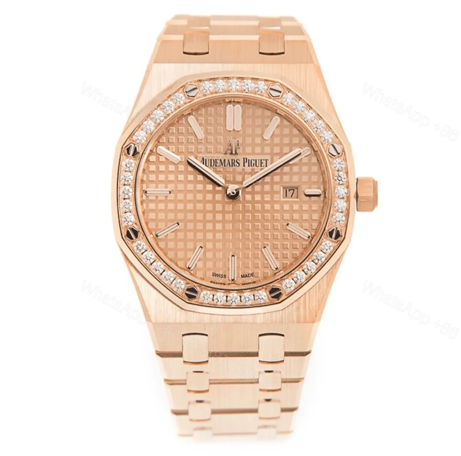 AP Royal Oak Ladies Rose Gold White Diamonds Replica — view 1
