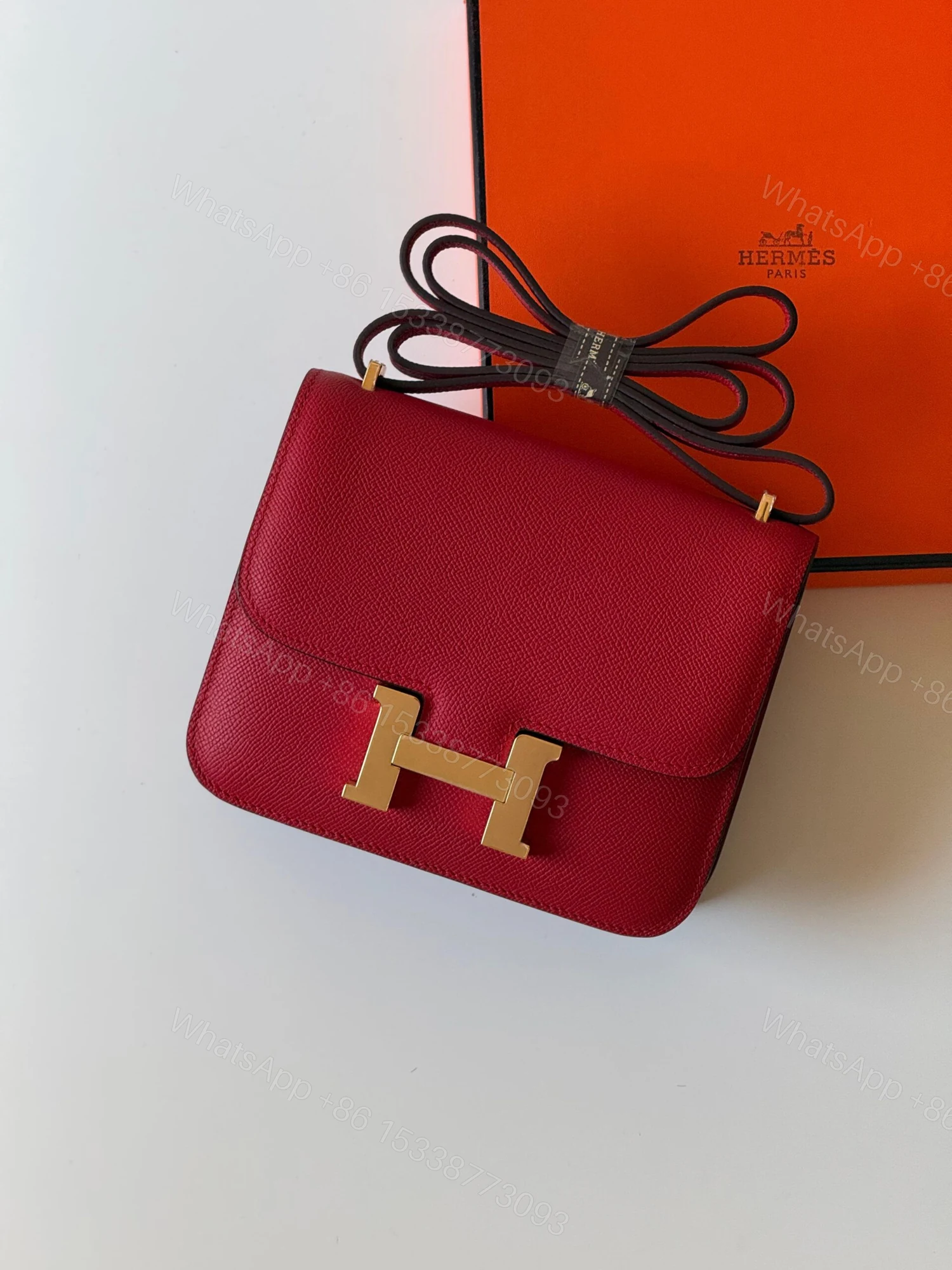 Hermès Constance 18 Bag in Red Epsom Leather — view 1