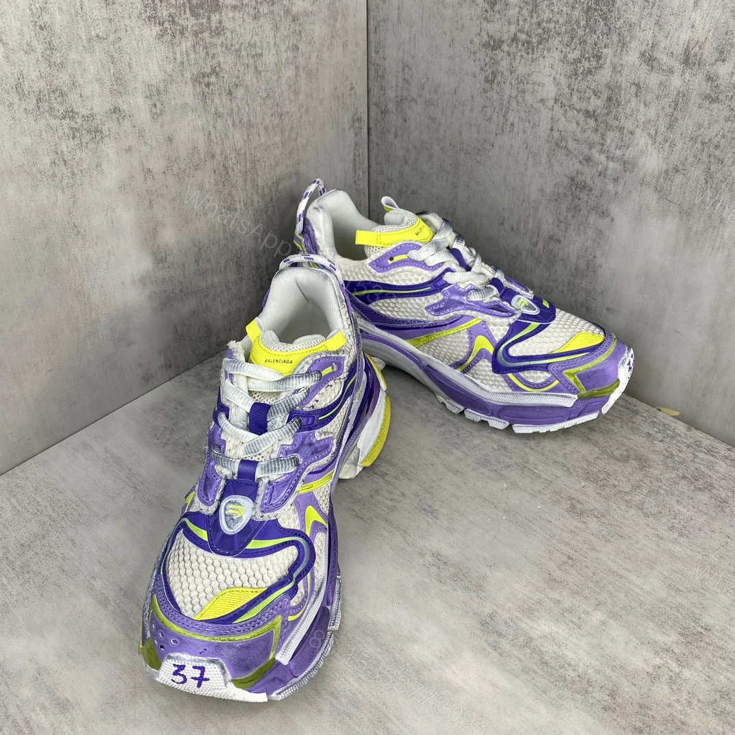 Balenciaga A貨等級男鞋 白紫撞色亮眼設計 透氣舒適網布鞋 — view 1