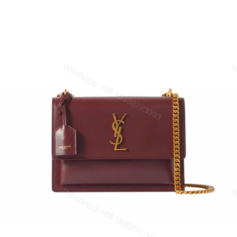 Saint Laurent Sunset Smooth Shoulder Bag Red 23Cm — view 1
