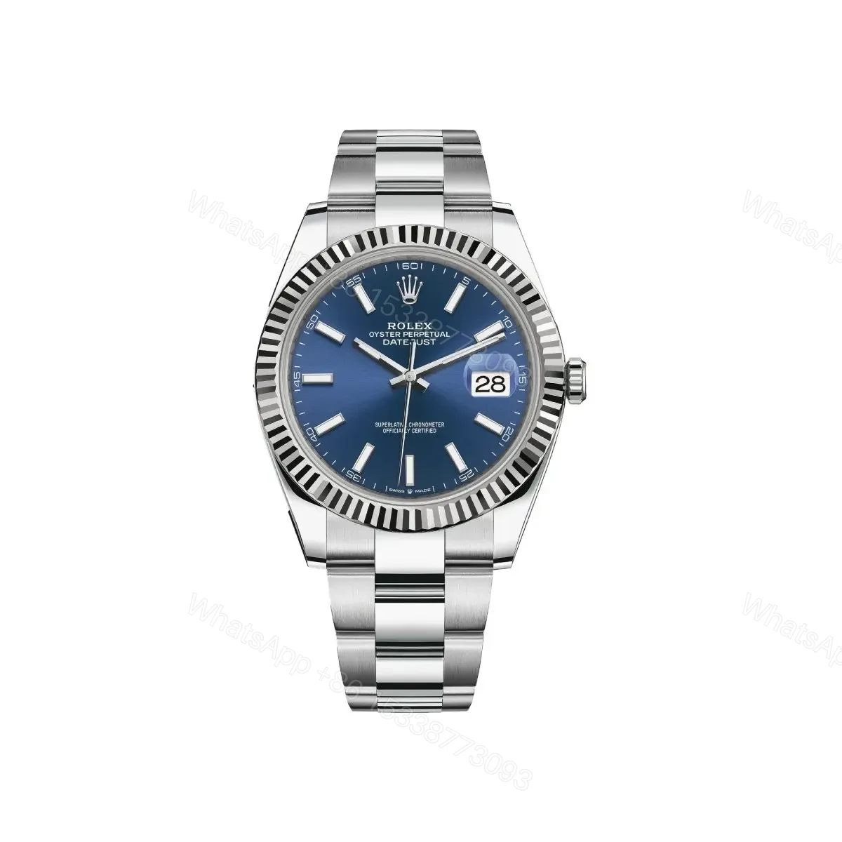 Rolex Datejust 41mm Fluted Blue Stick Dial Oyster 126334 – 2021 — view 1