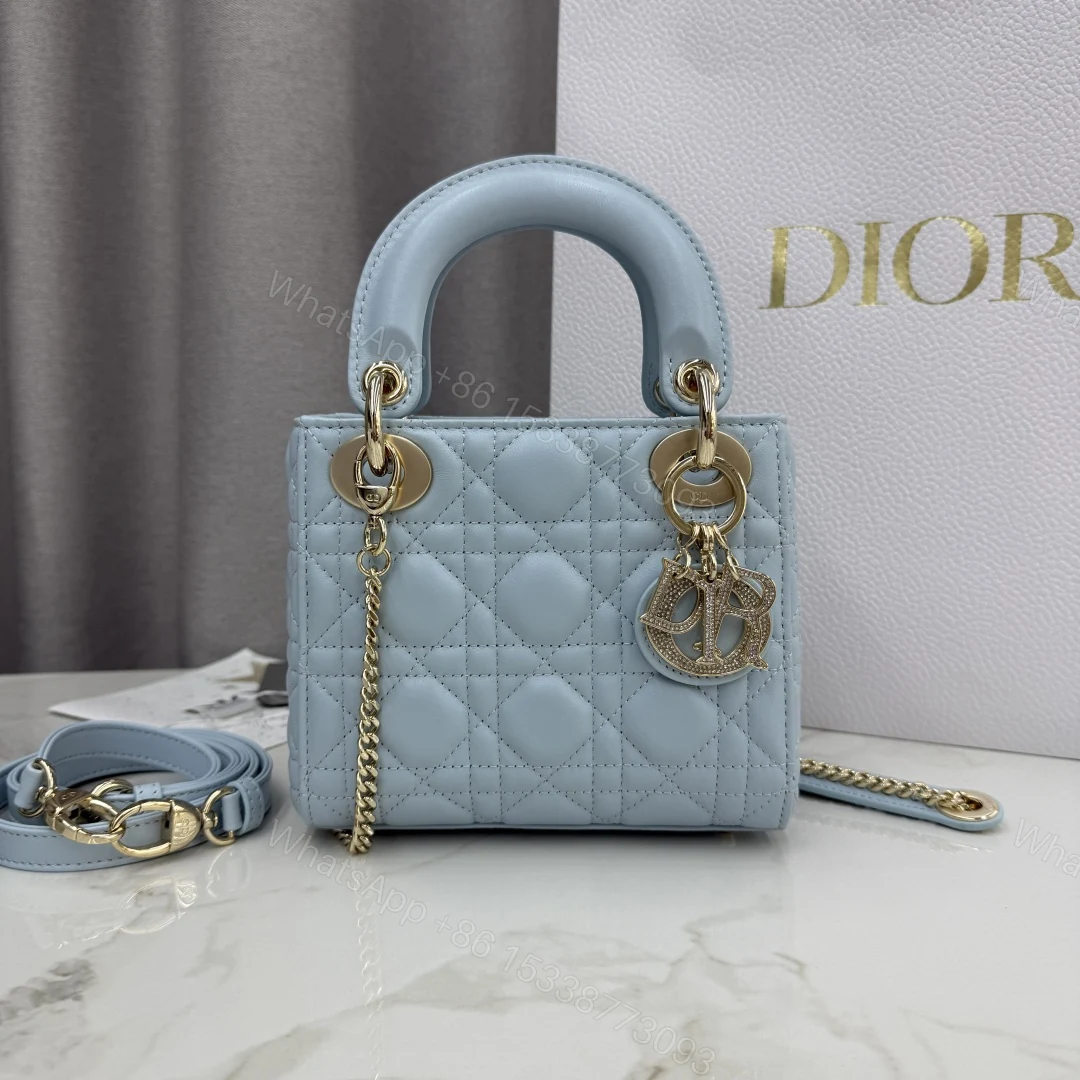 Dior一比一天藍色Lady Dior小款女包典雅設計輕奢推薦 — view 1