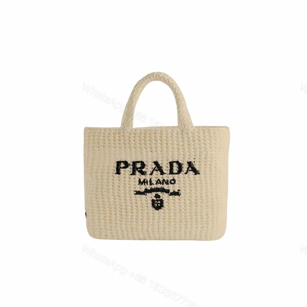 Prada Raffia Tote Bag In Beige 29Cm — view 1