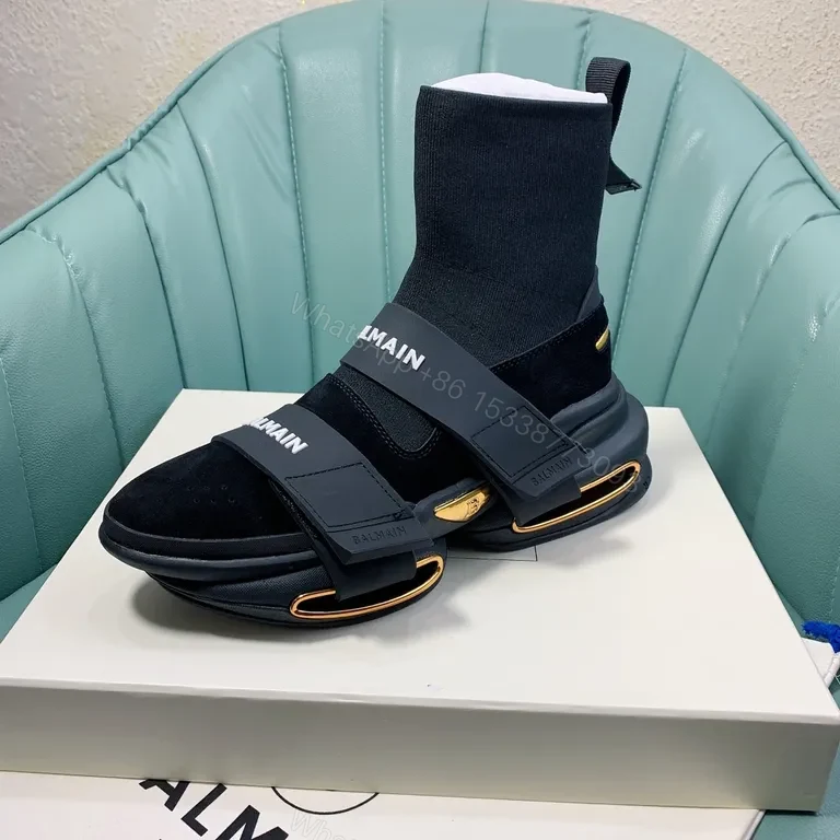 View 5 of Balmain Sock-Sneaker: Knit Upper, Straps, City-Fashion Comfort