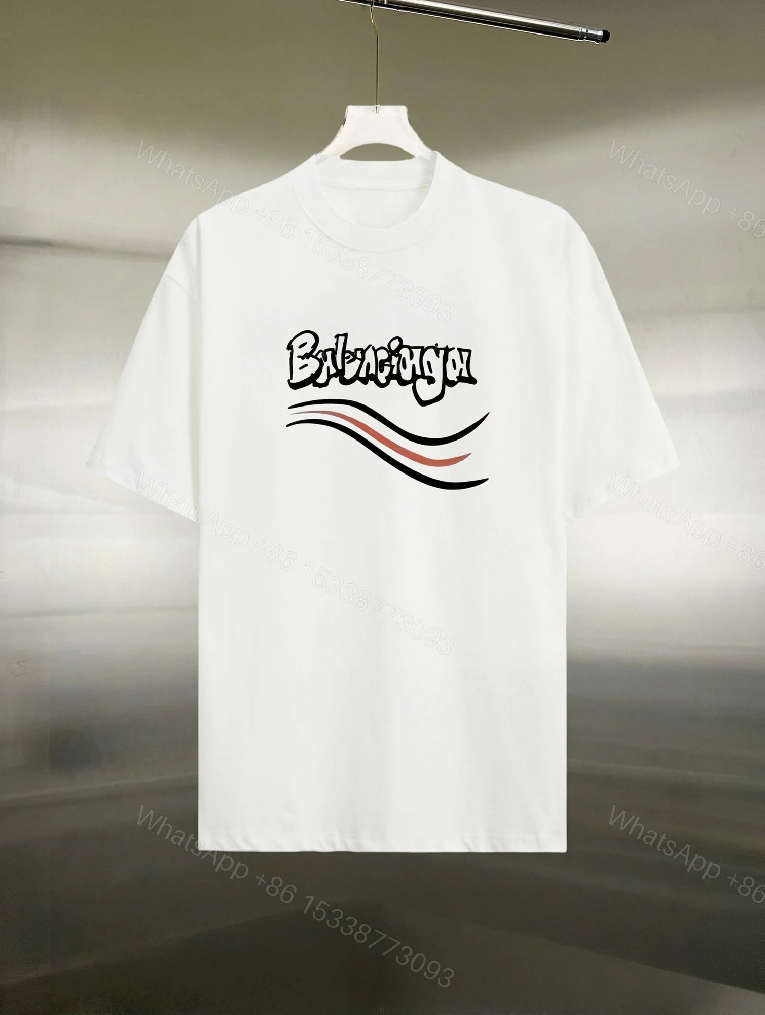 Balenciaga 一比一短袖T恤男款 街頭字體印花設計 白色簡約款 — view 1
