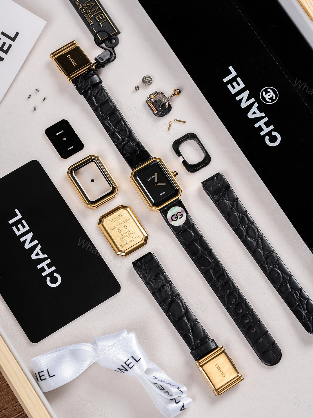 CHANEL Première 高仿黑面金框皮革腕錶 經典復古 — view 1