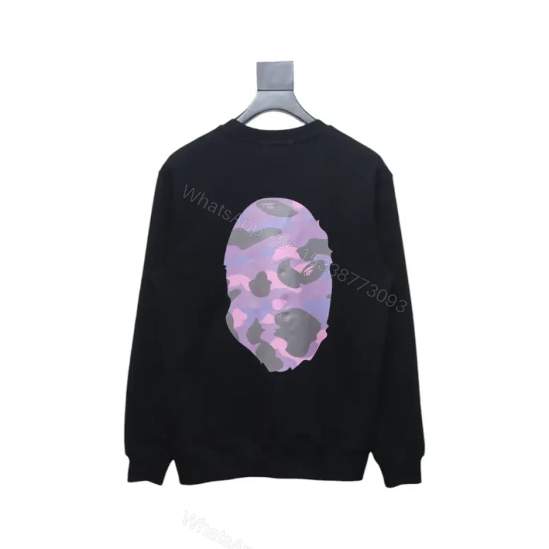 Bape Front And Back Ape Head Print Crewneck Sweatshirt 'BlackPurple' — view 2