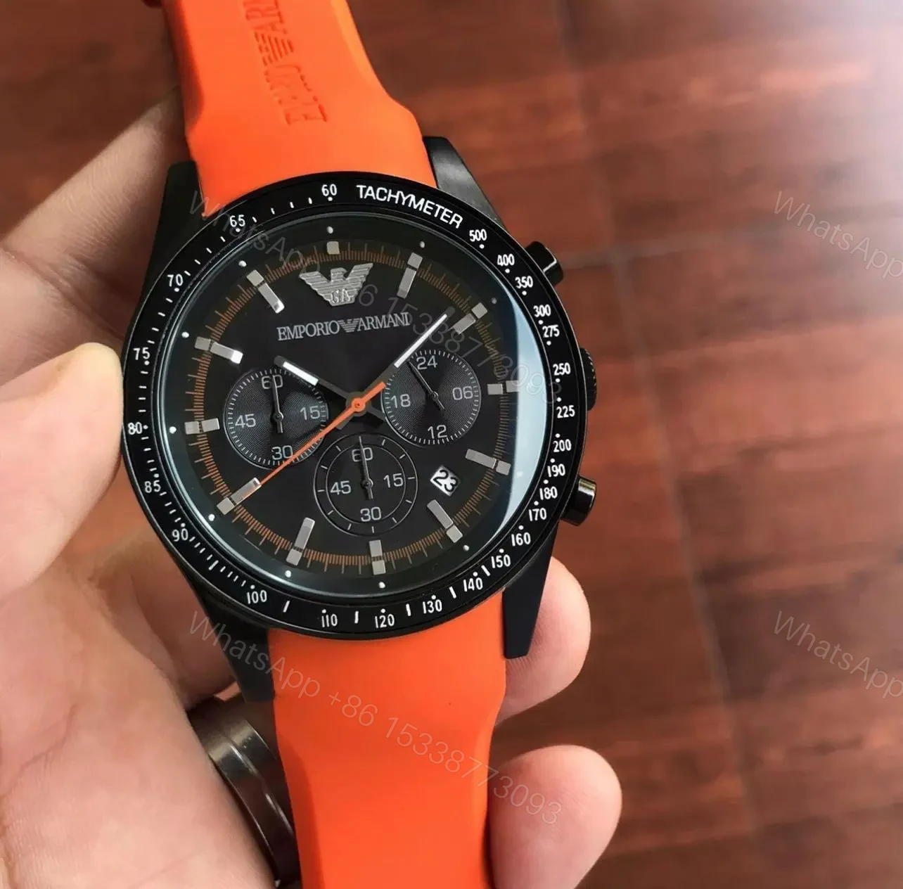 Armani Orange Band Men Watch Watch — view 1