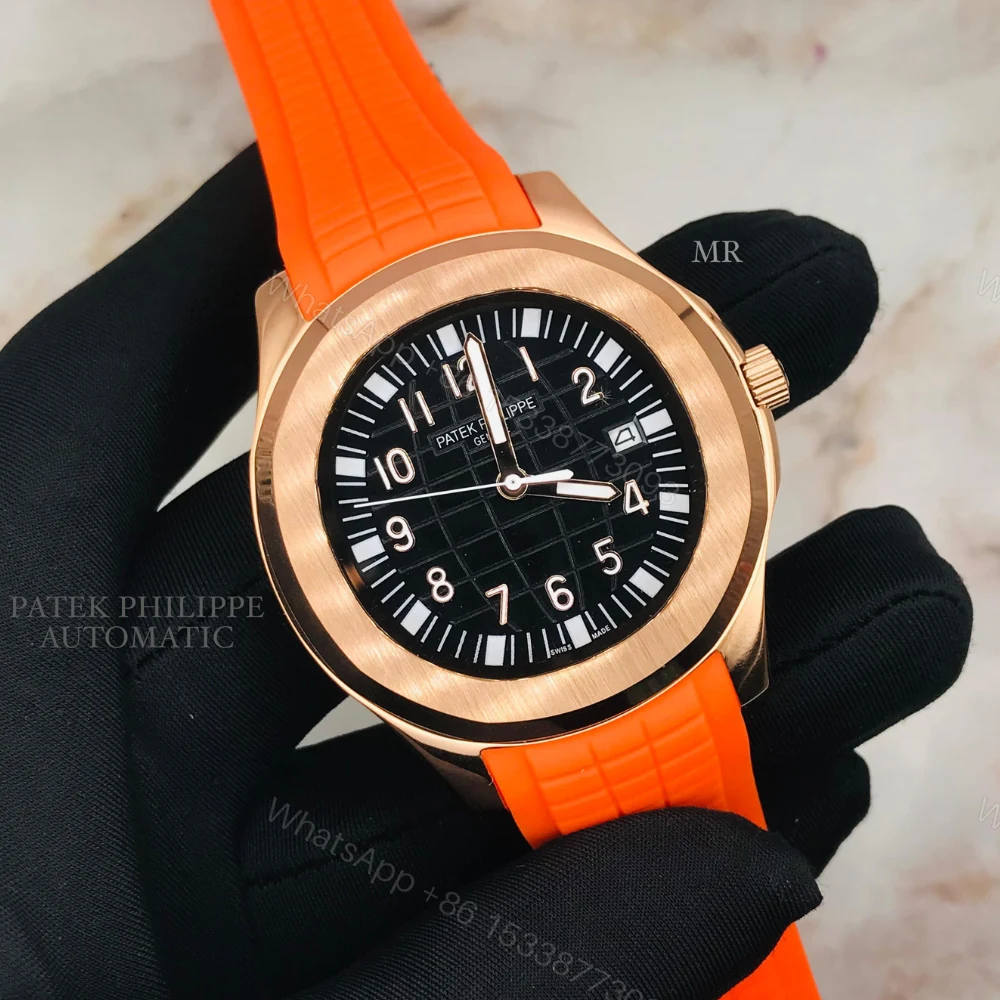Patek Philippe Aquanaut Chronograph Orange Rubber Strap Watch — view 1