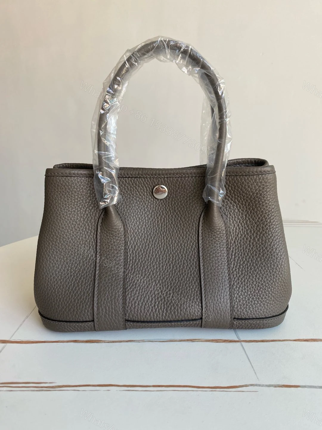 Hermes A貨Garden Party托特包 灰色牛皮手提包 高仿精品 — view 1
