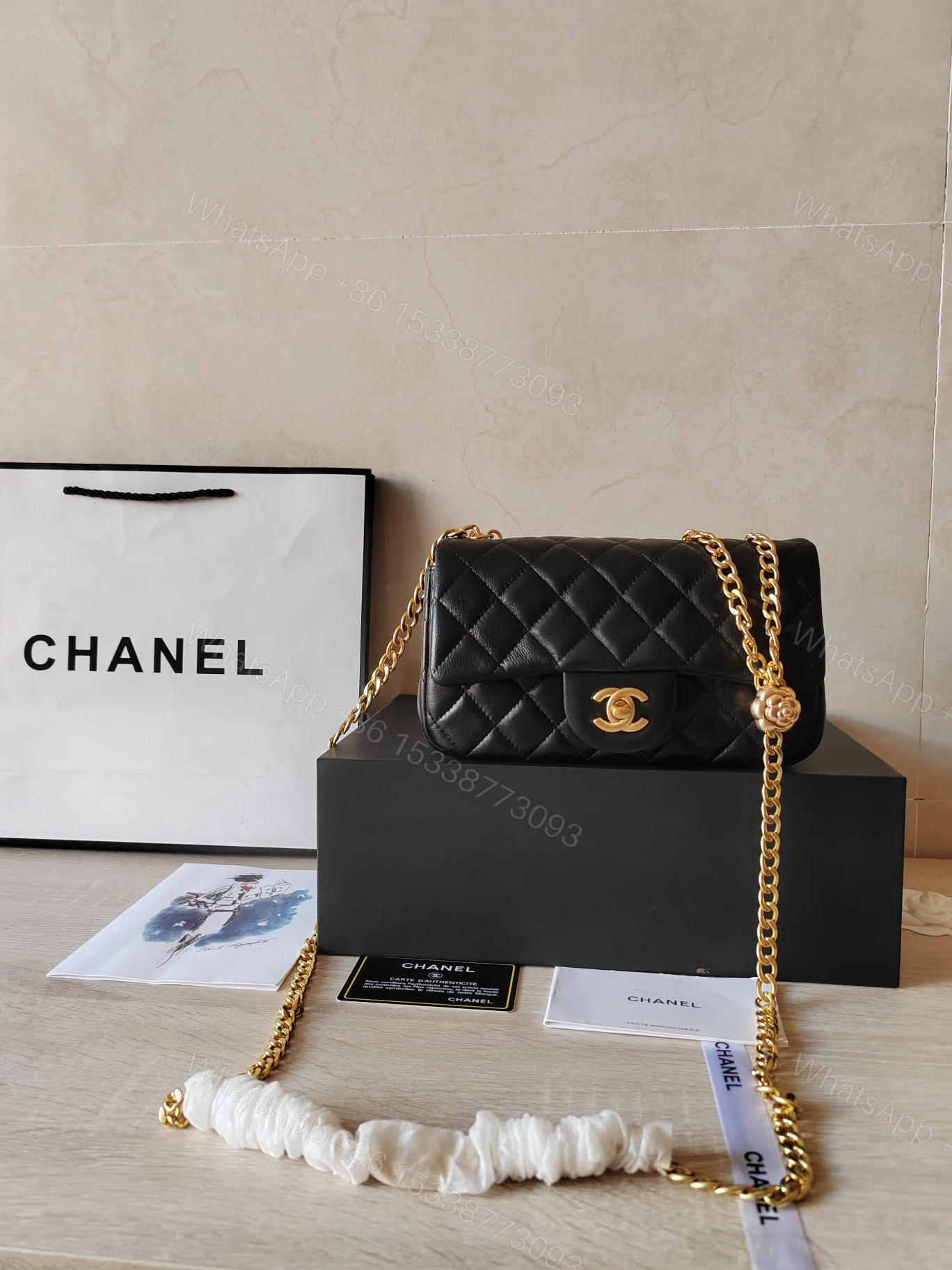 CHANEL 一比一黑色菱格鏈條單肩包 雙C扣經典復古優雅款 — view 1